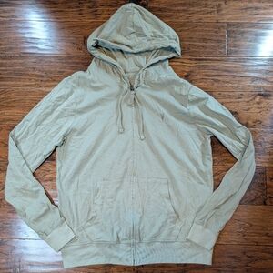 All Saints Men's Lightweight Brace Hoodie in Pale Green Size Large